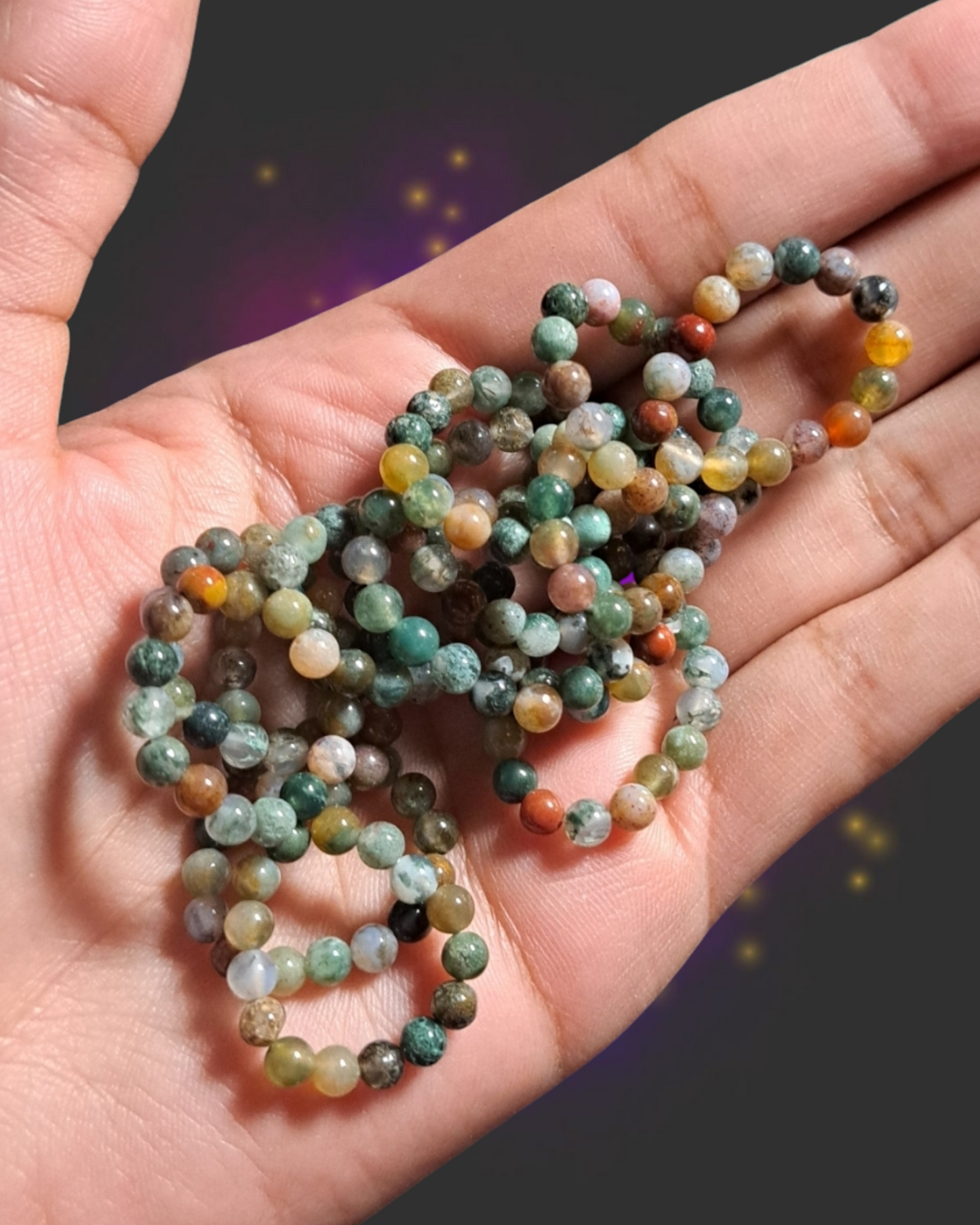 Indian Agate Beaded RIngs